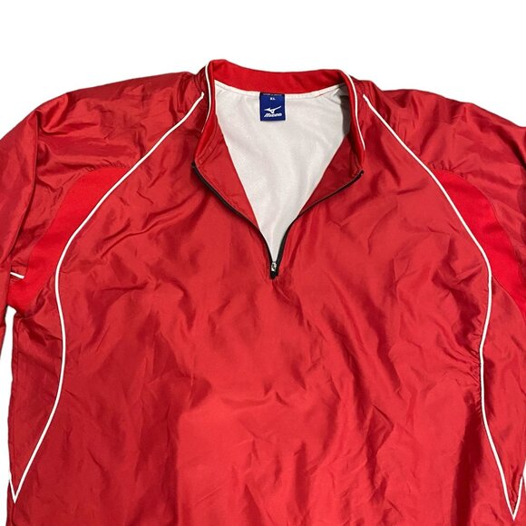 Mizuna XL Red Windbreaker Jacket 1/4 Zip Vented Back Pullover Athletic Training - Picture 3 of 12